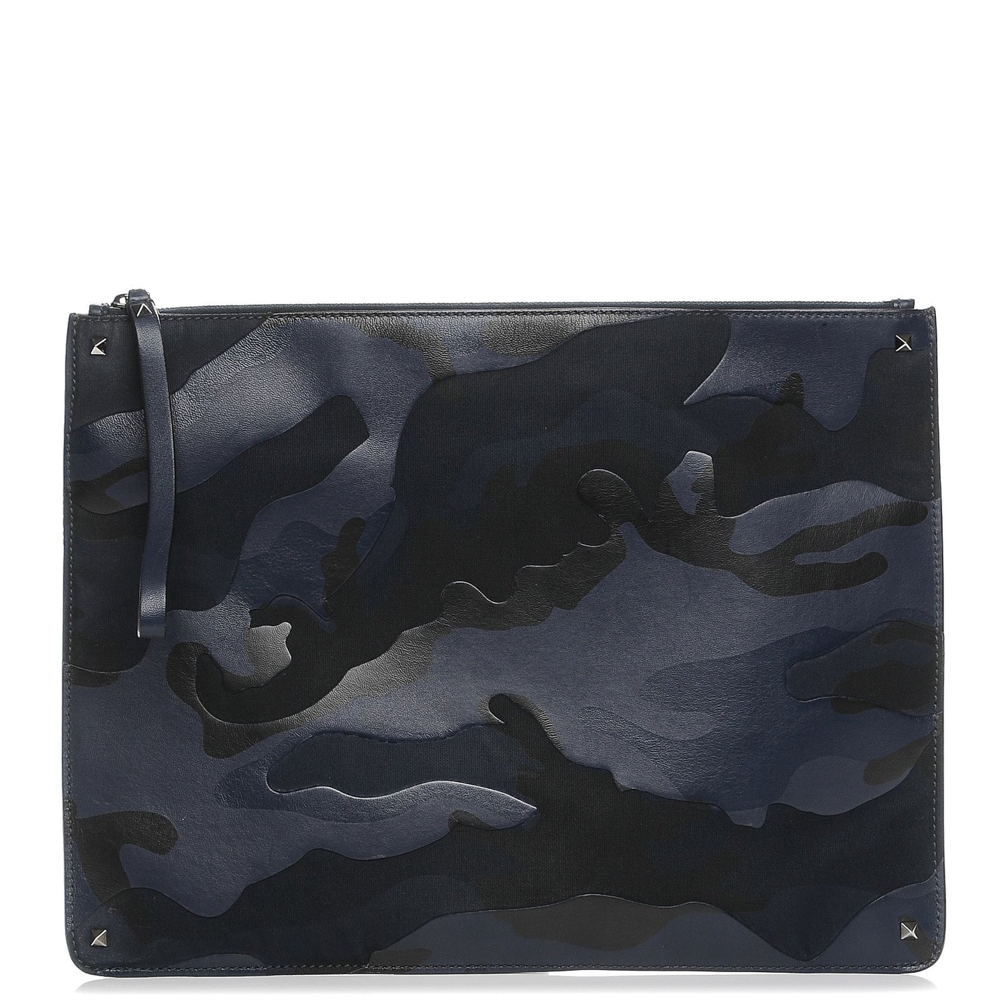 Nappa Canvas Camouflage Large Zip Pouch Blue