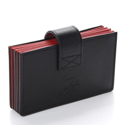 Christian Louboutin Calfskin Elisa Accordion Card Holder Black Gold 3 of 8