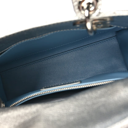 Christian Dior Metallic Grained Calfskin Cannage Small Lucky Badges My Lady Dior Silver 5 of 9