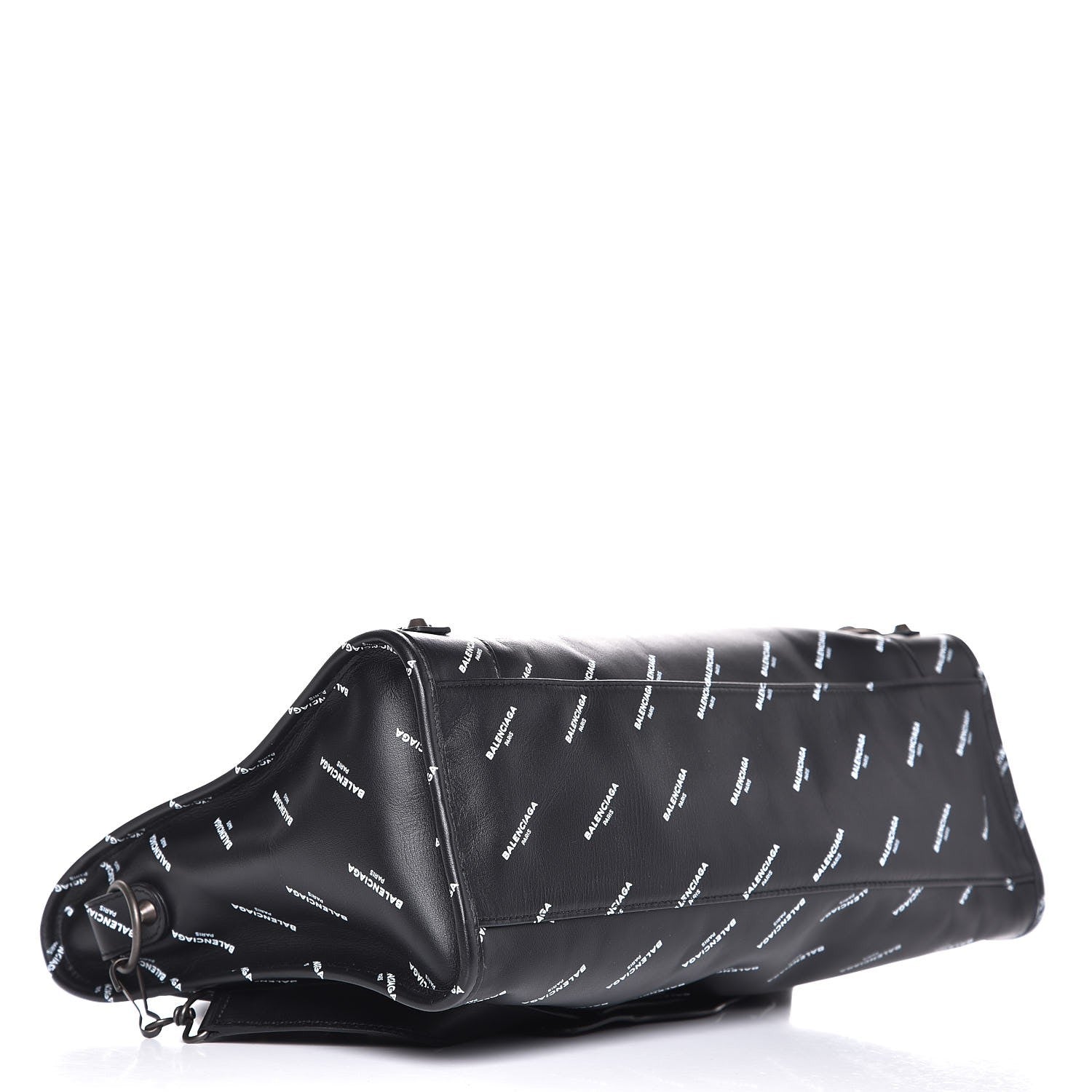 Balenciaga Veau Allover Logo Classic Hardware City Black White 5 of 8