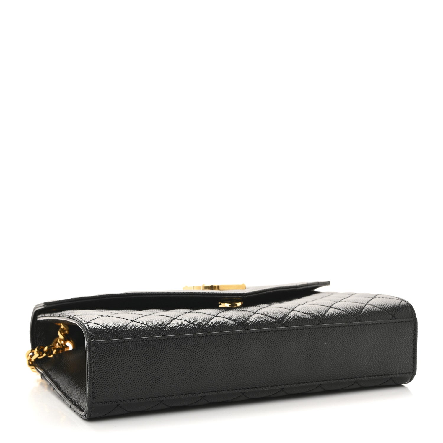 Saint Laurent Grain De Poudre Textured Mixed Matelasse Triquilt Medium Monogram Satchel Black 4 of 11