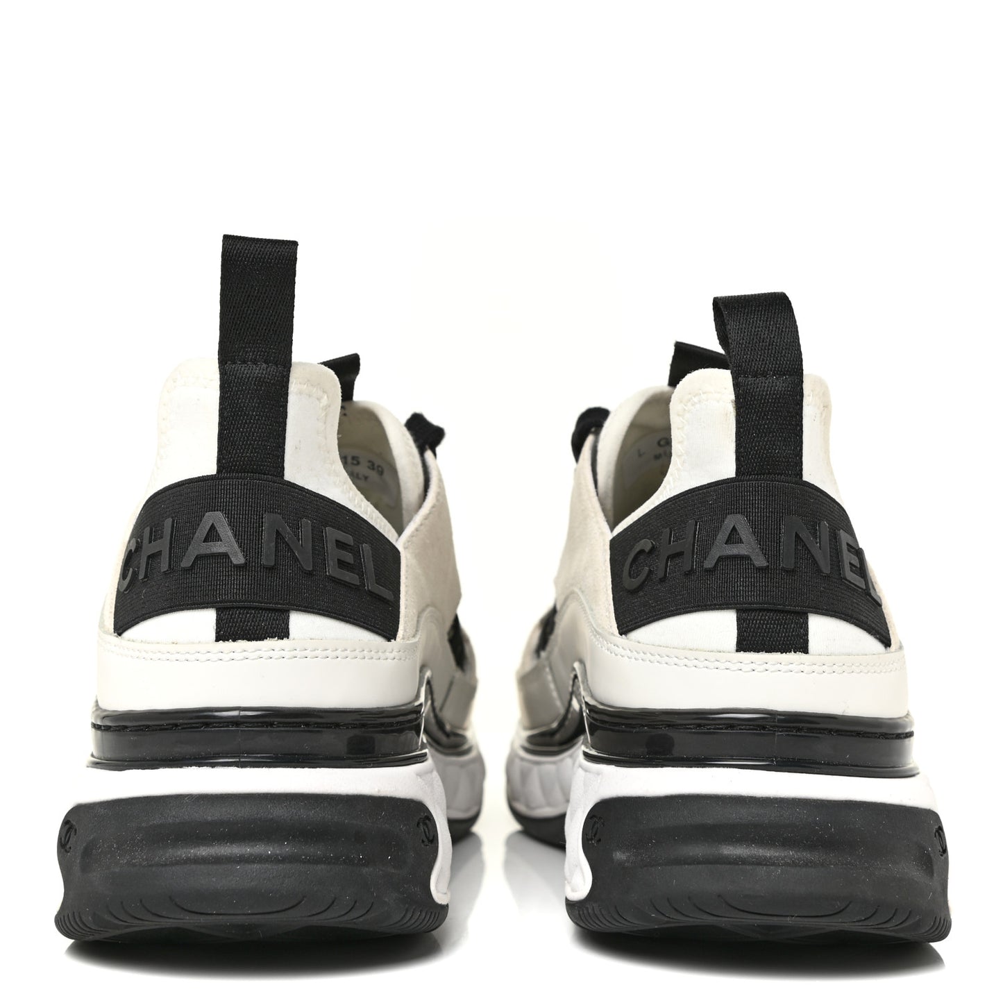 Fabric Calfskin Suede CC Sneakers 39 Ivory Black
