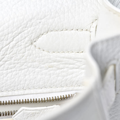 Hermes Taurillon Clemence Toile Kelly Retourne 32 White 16 of 40