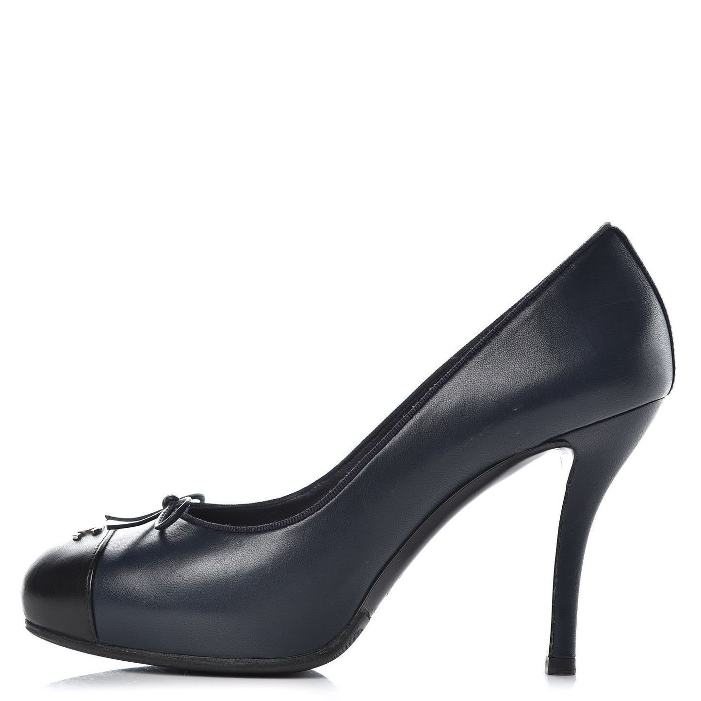 Lambskin Cap Toe CC Pumps 38.5 Marine Fonce Black