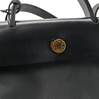 Hermes Toile H Berline Vache Hunter Herbag Zip PM 31 Black Ecru 14 of 15