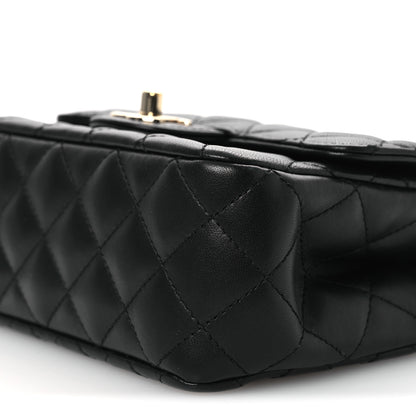 Chanel Lambskin Quilted Mini Crystal Top Handle Rectangular Flap Black 10 of 13