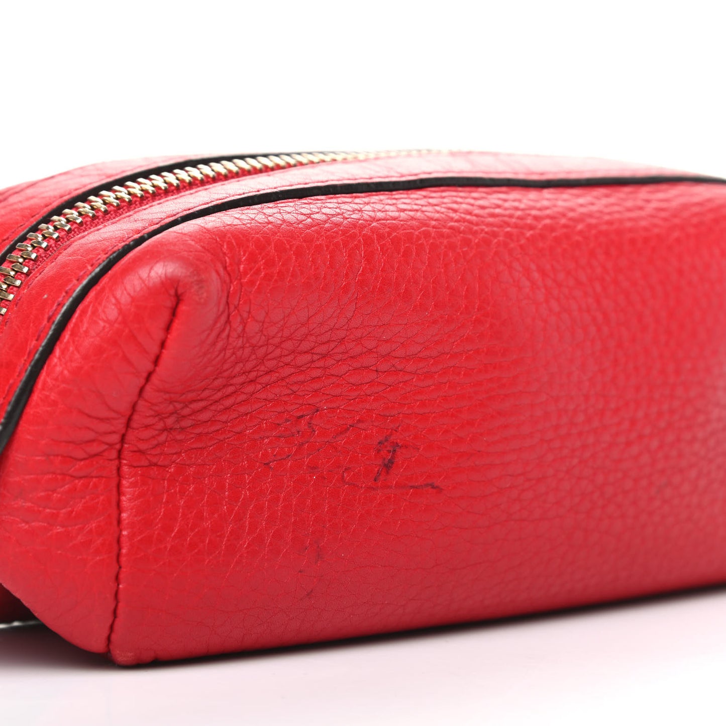 Pebbled Calfskin Soho Small Cosmetic Case Red