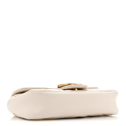 Gucci Calfskin Matelasse Super Mini GG Marmont Shoulder Bag White 4 of 13