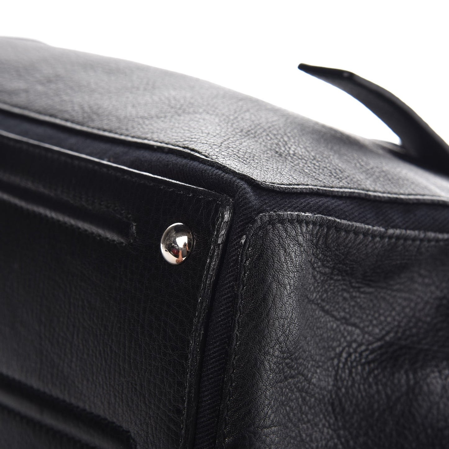 Calfskin Canvas Large Muse Two Black