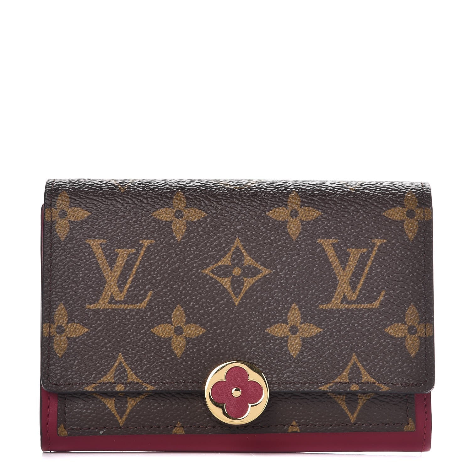 Louis Vuitton Monogram Flore Compact Wallet Fuchsia 1 of 7