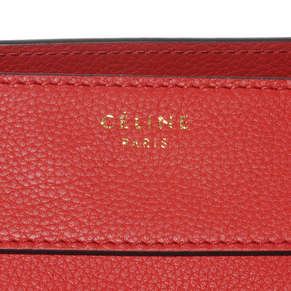 Celine Drummed Calfskin Mini Luggage Coquelicot 6 of 9
