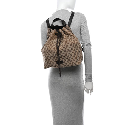 Gucci Monogram Dollar Calfskin O Drawstring Backpack Beige Ebony Testa di Moro Dark Chocolate 2 of 10