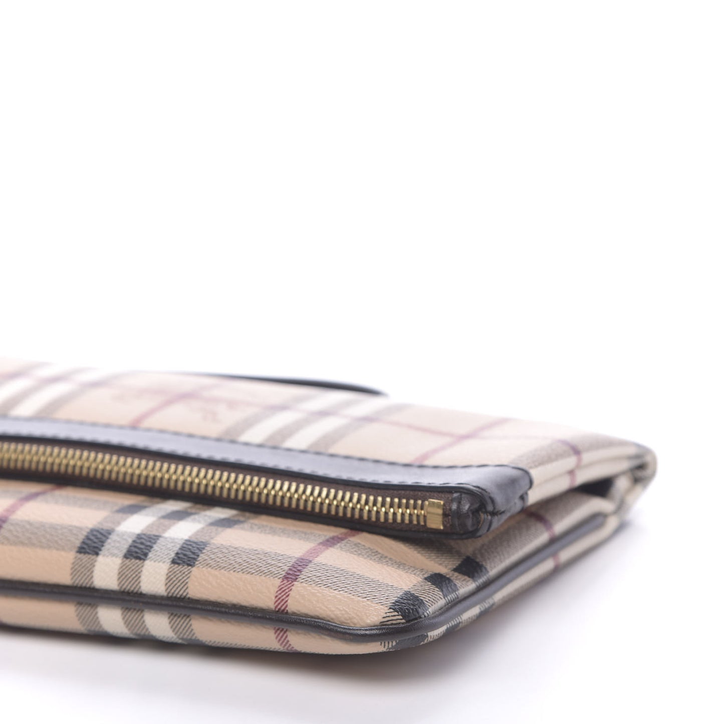 Haymarket Check Adeline Foldover Clutch Brown