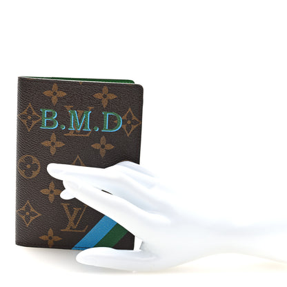 Louis Vuitton Monogram My LV Heritage Passport Cover Blue Green 2 of 6