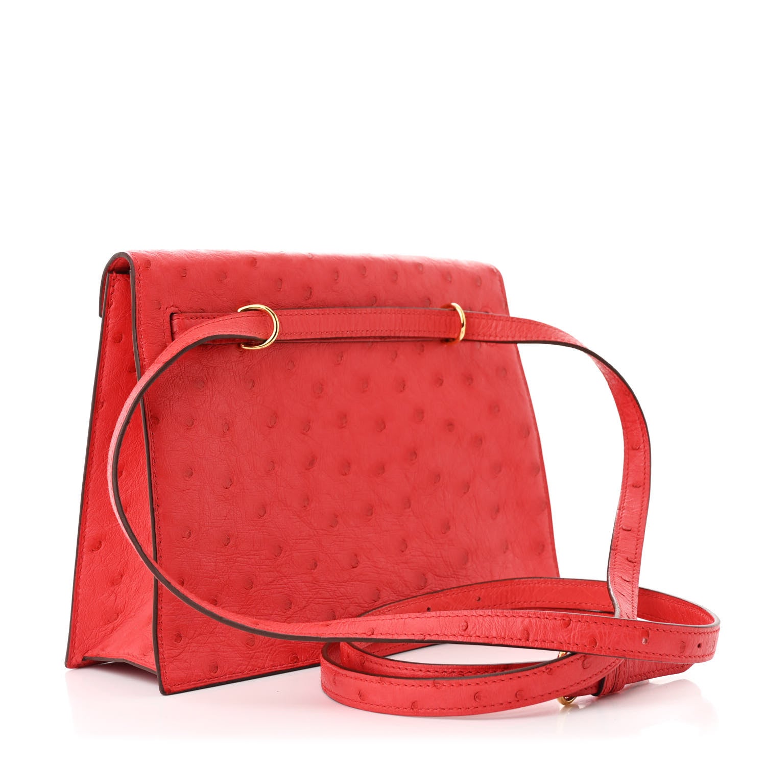 Hermes Ostrich Kelly Danse II Belt Bag Rouge Vif 3 of 13