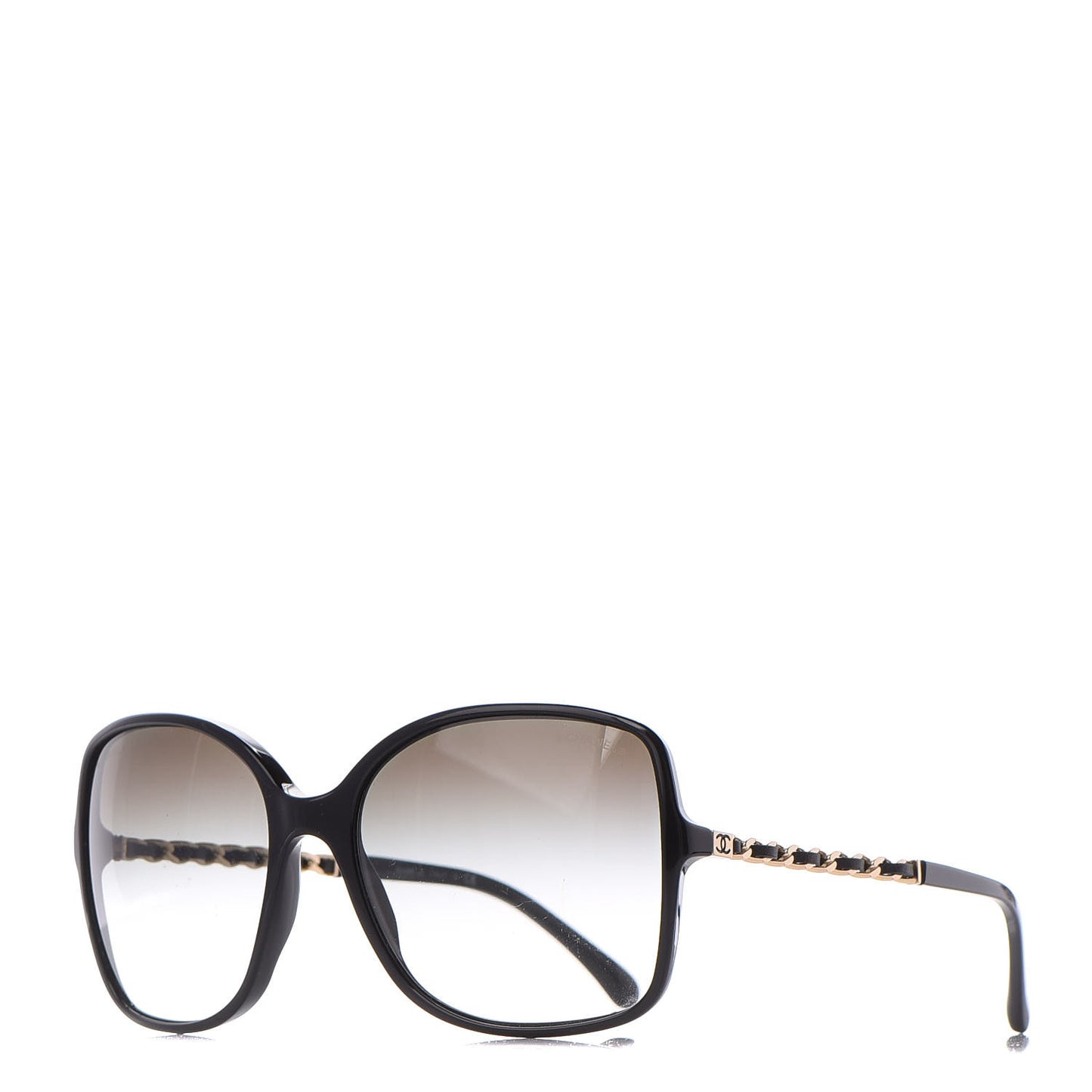 Lambskin Square Chain Sunglasses 5210-Q Black