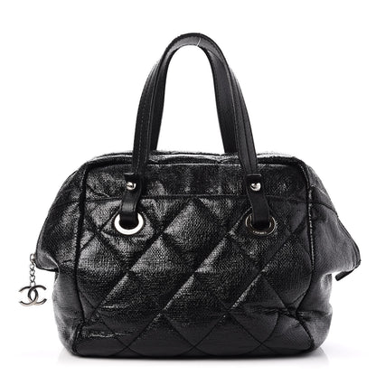 Chanel Coated Canvas Paris Biarritz Satchel Black 1 of 12