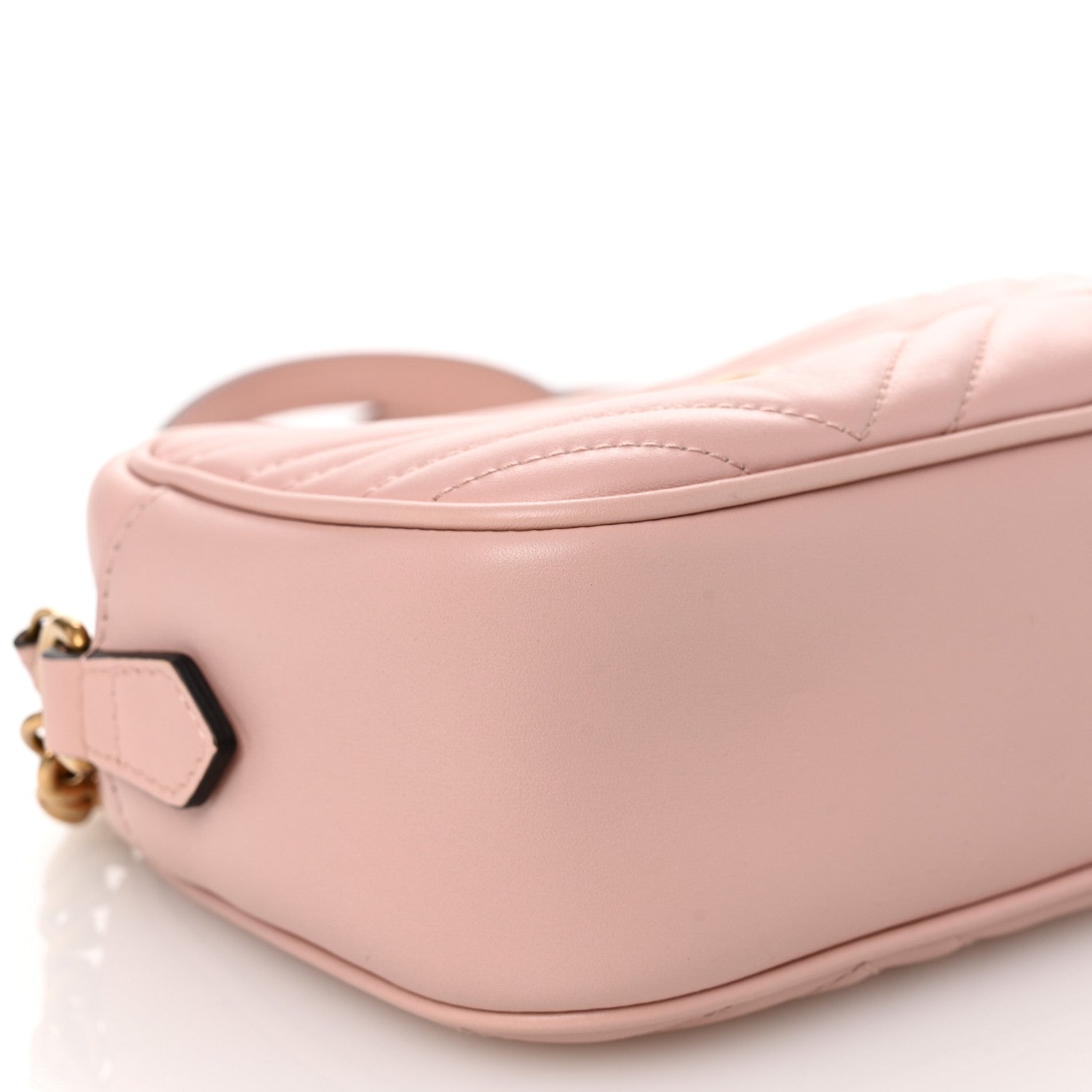Gucci Calfskin Matelasse Small GG Marmont Chain Shoulder Bag Perfect Pink 9 of 10