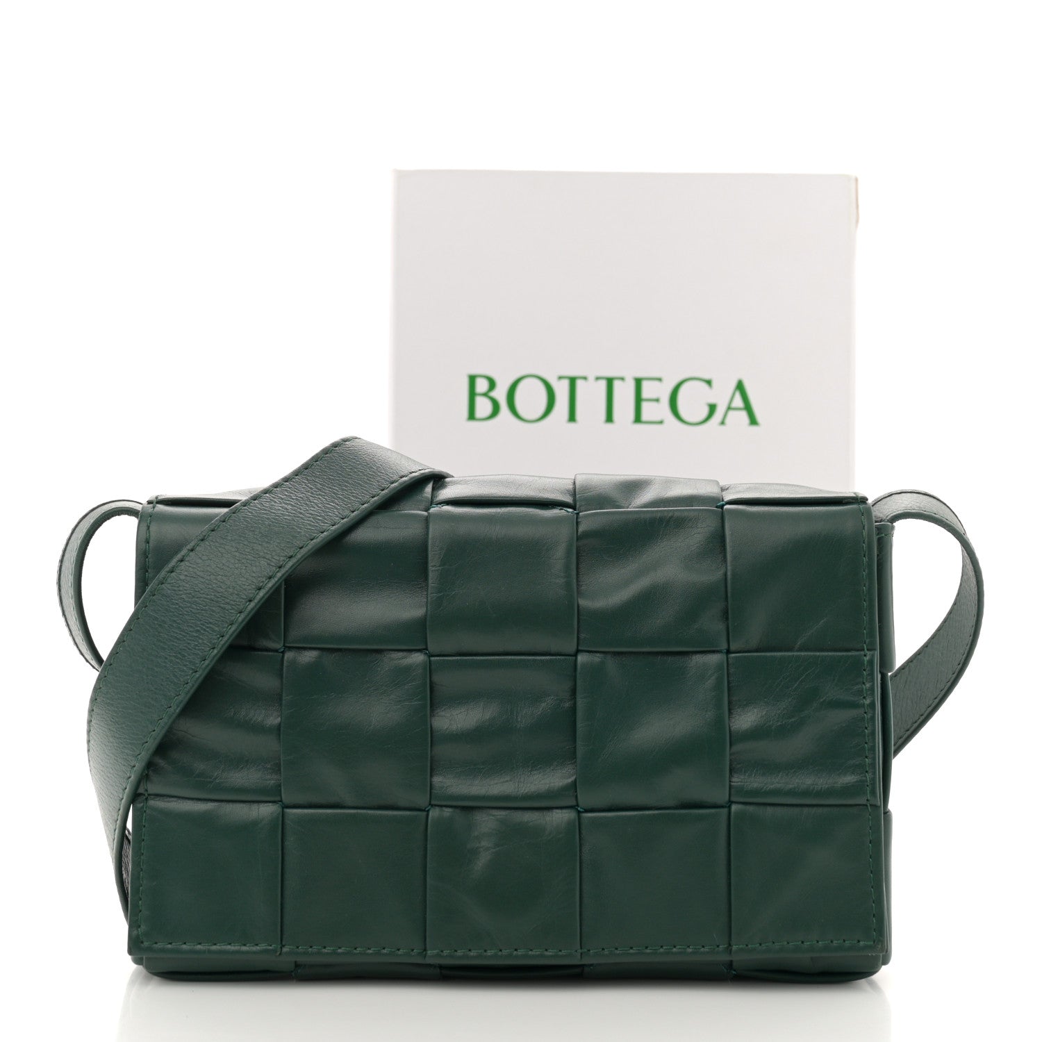 Bottega Veneta Paper Calfskin Maxi Intreccio Small Cassette
