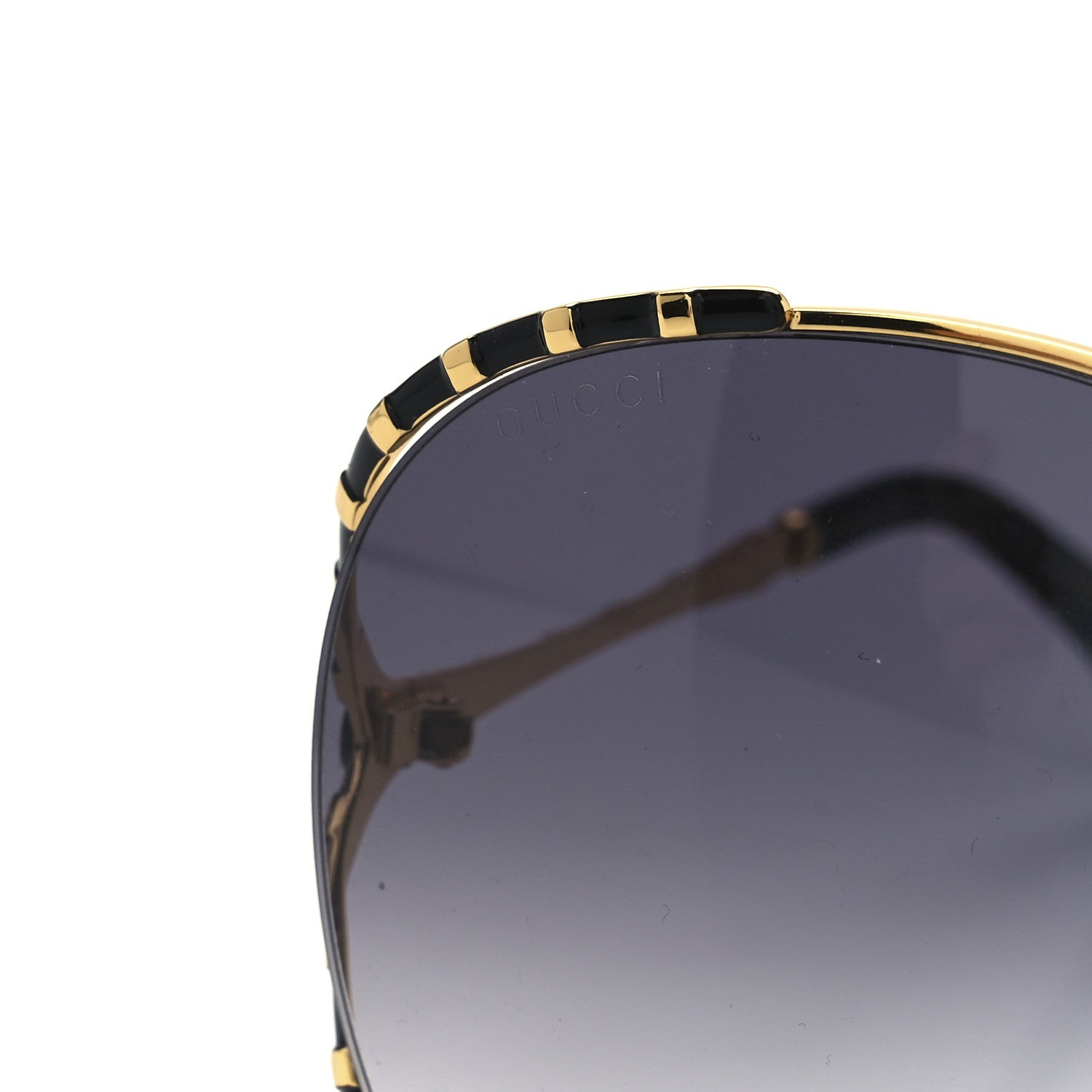 Gucci Metal Round Frame GG0595S Sunglasses Gold Black 7 of 8