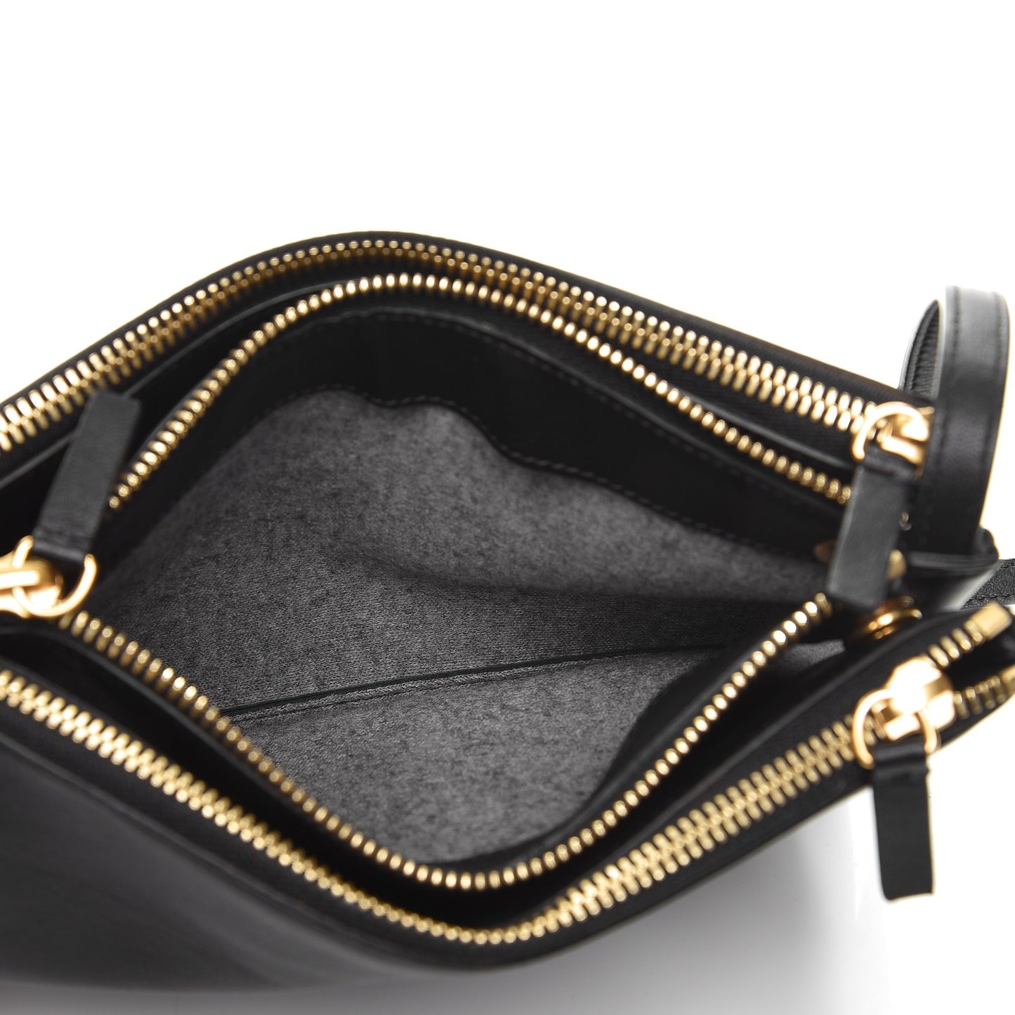Lambskin Small Trio Crossbody Bag Black