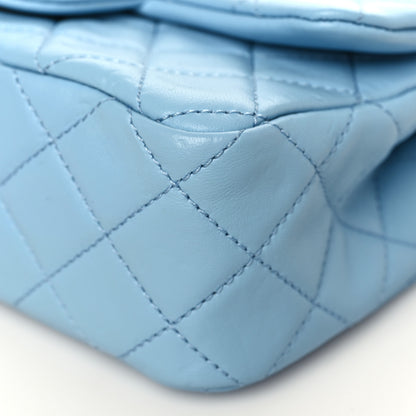 Chanel Lambskin Quilted Mini Rectangular Pearl Crush Flap Light Blue 9 of 10