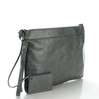 Balenciaga Agneau Classic Hardware Flat Handle Clutch Gris Tarmac 3 of 7