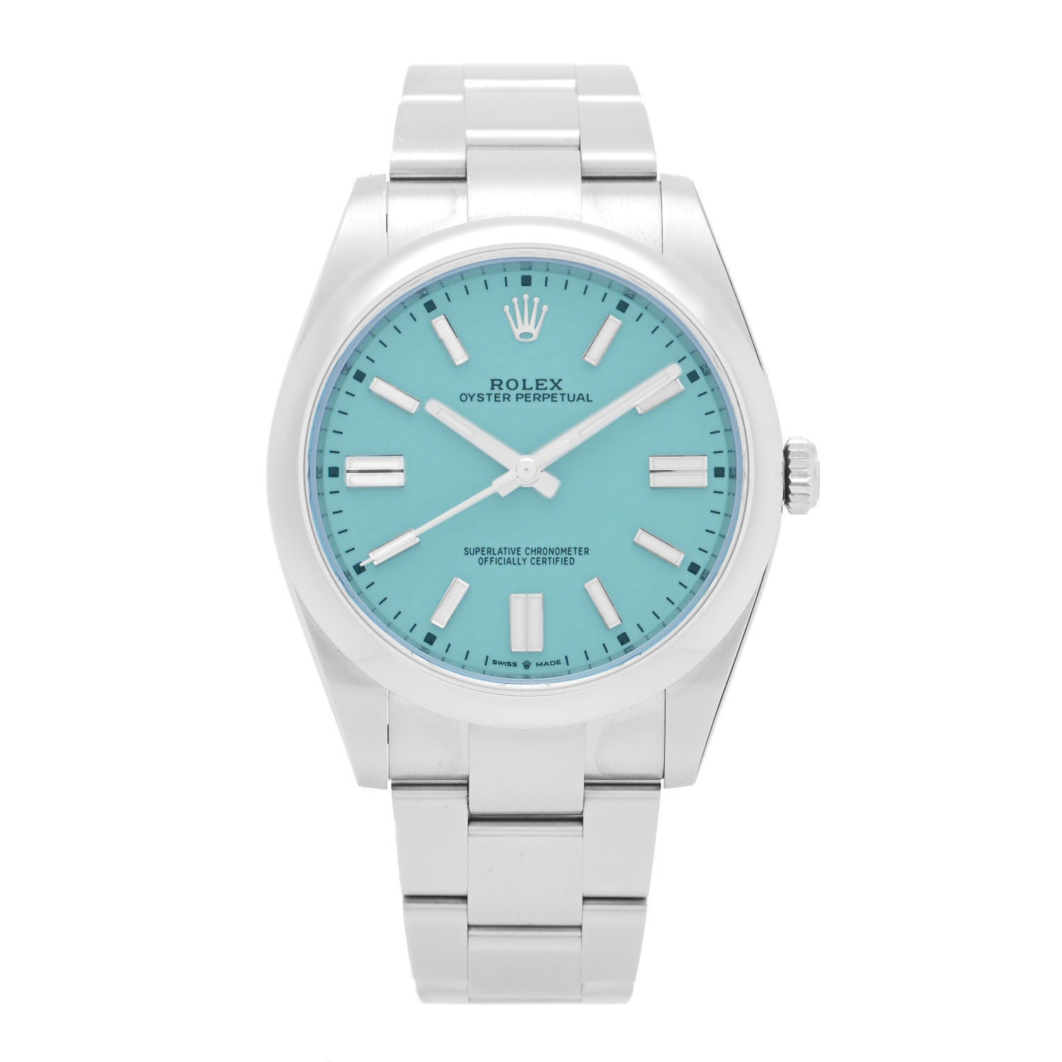 Rolex Stainless Steel 41mm Oyster Perpetual Watch Turquoise 124300 1 of 5