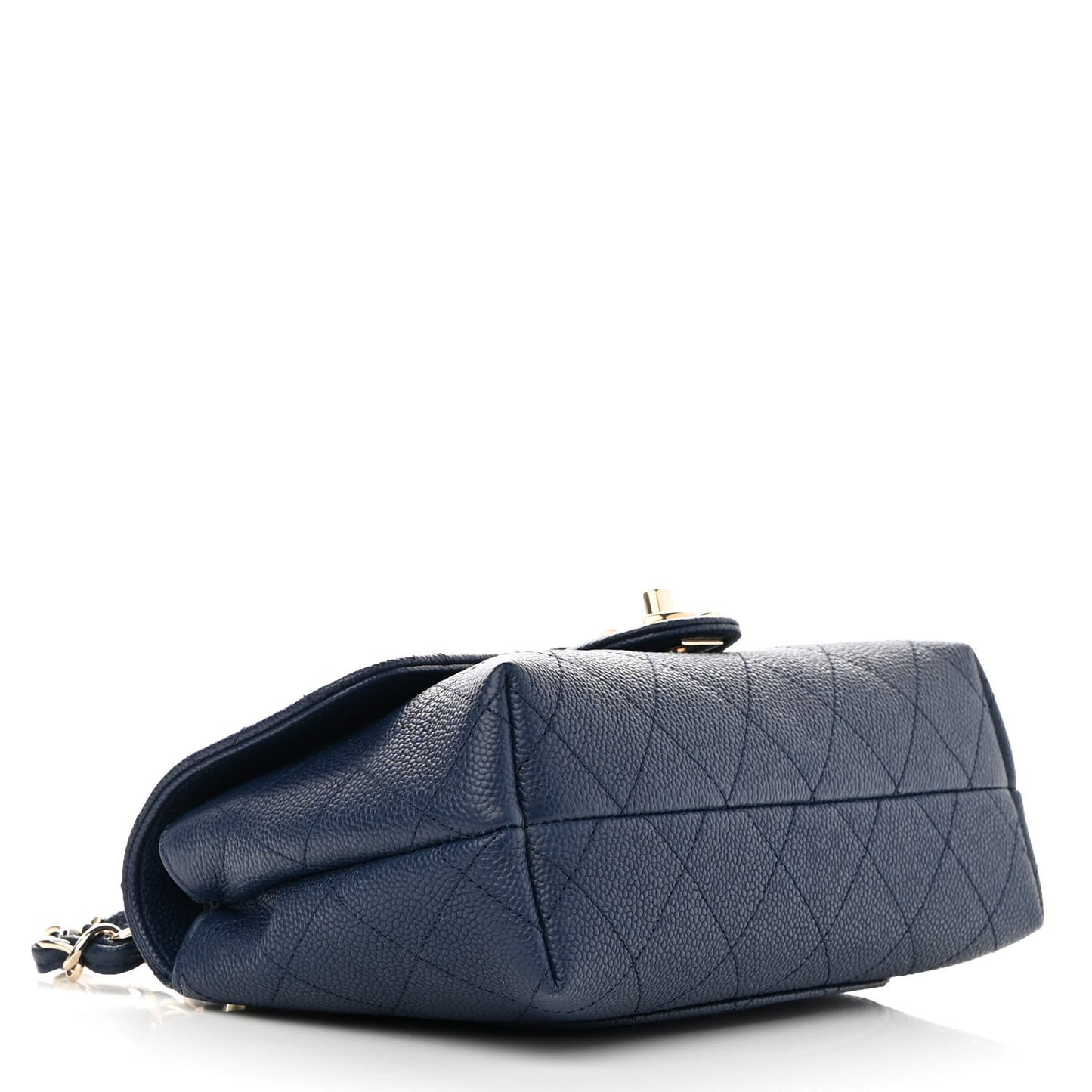 Caviar Quilted Small City Walk Flap Navy Blue