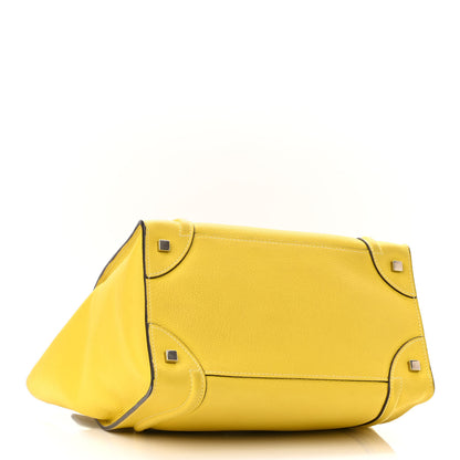 Celine Drummed Calfskin Mini Luggage Citron 4 of 12