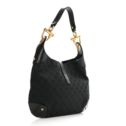 Gucci Monogram Piston Lock Jackie O Hobo Black 3 of 10
