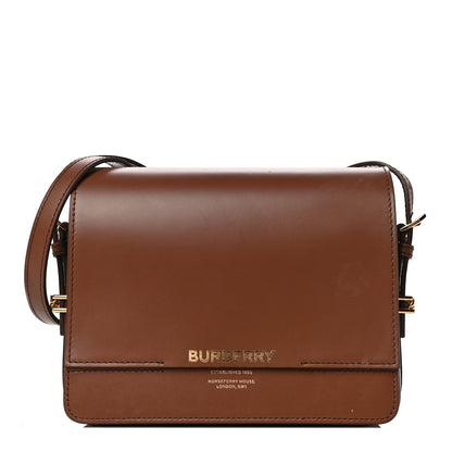Burberry Smooth Calfskin Two Tone Small Grace Bag Malt Brown Black 1 of 15