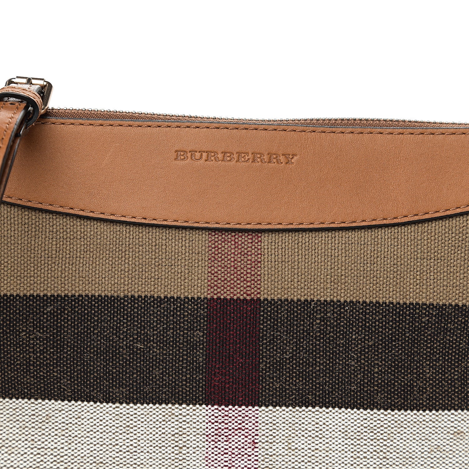 Burberry Mega Check Peyton Crossbody Clutch Bag Saddle Brown 10 of 10