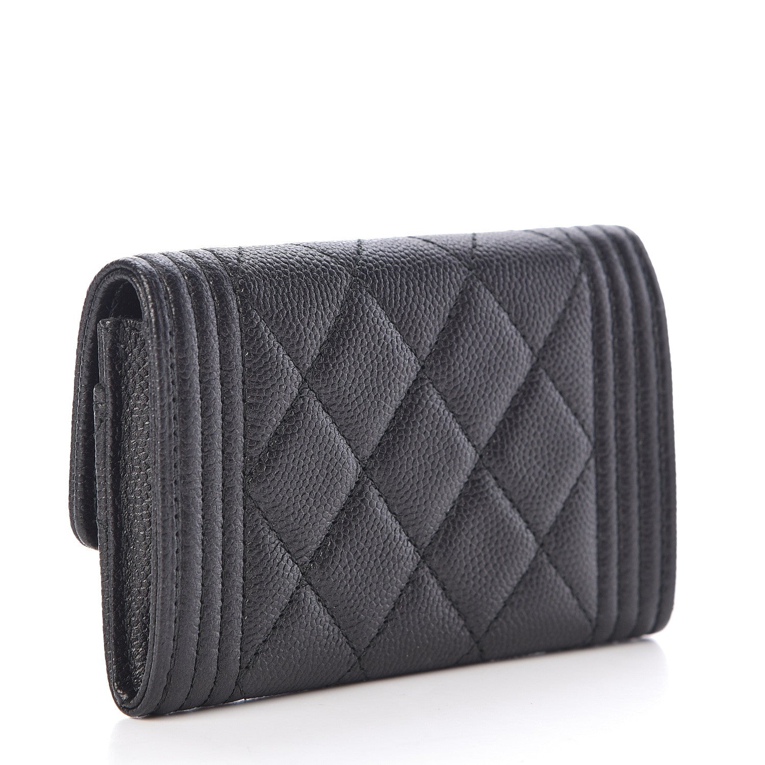 Chanel Caviar Quilted Boy Flap Card Holder So Black 3 of 9