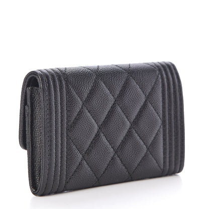 Chanel Caviar Quilted Boy Flap Card Holder So Black 3 of 9