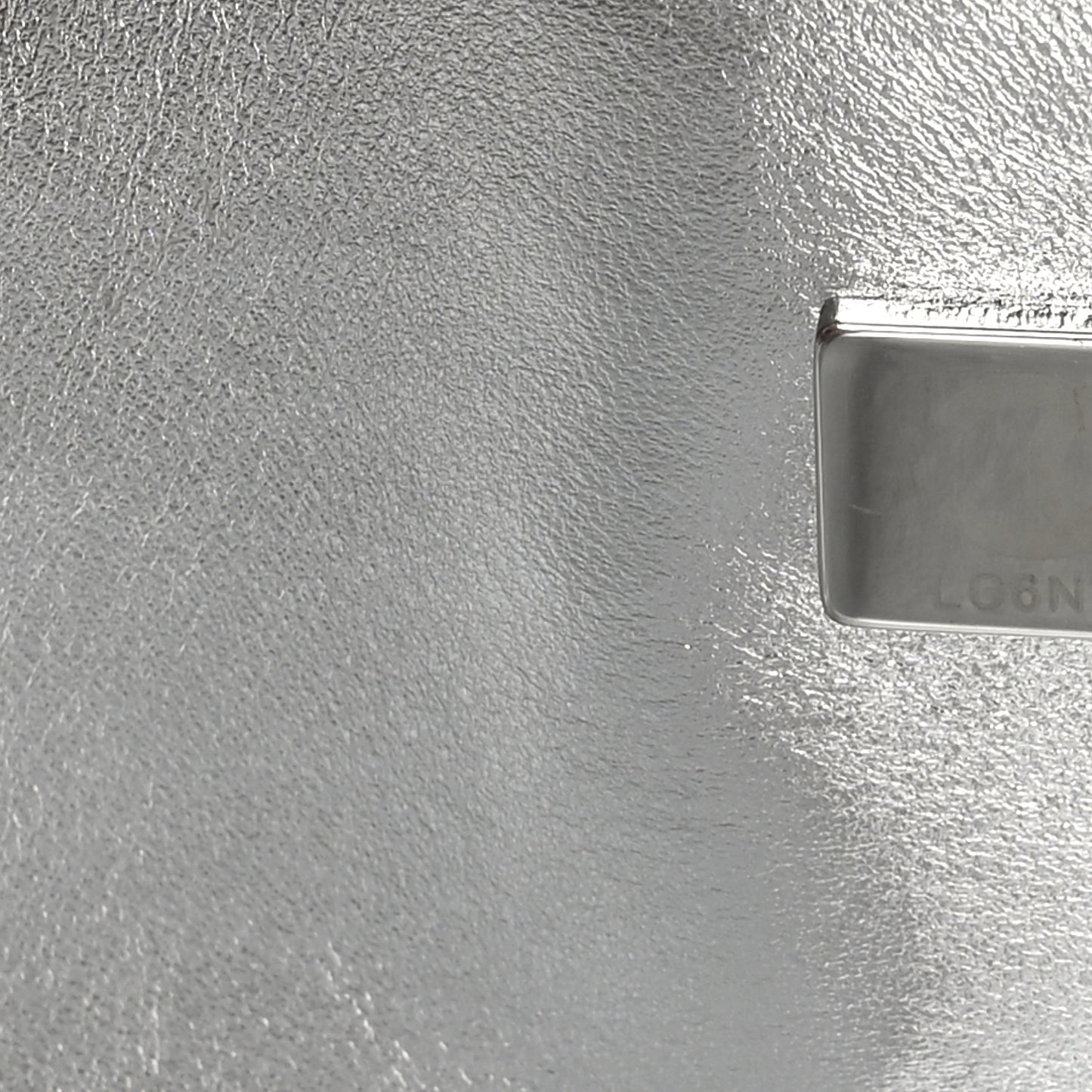 Hammered Metallic Calfskin Quilted Small Double Flap Silver