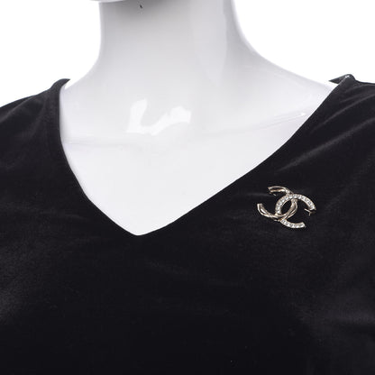 Chanel Crystal CC Brooch Light Gold 2 of 5