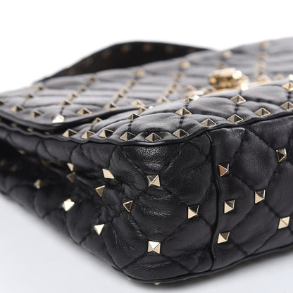 Valentino Garavani Lambskin Medium Rockstud Spike Shoulder Bag Black 7 of 13