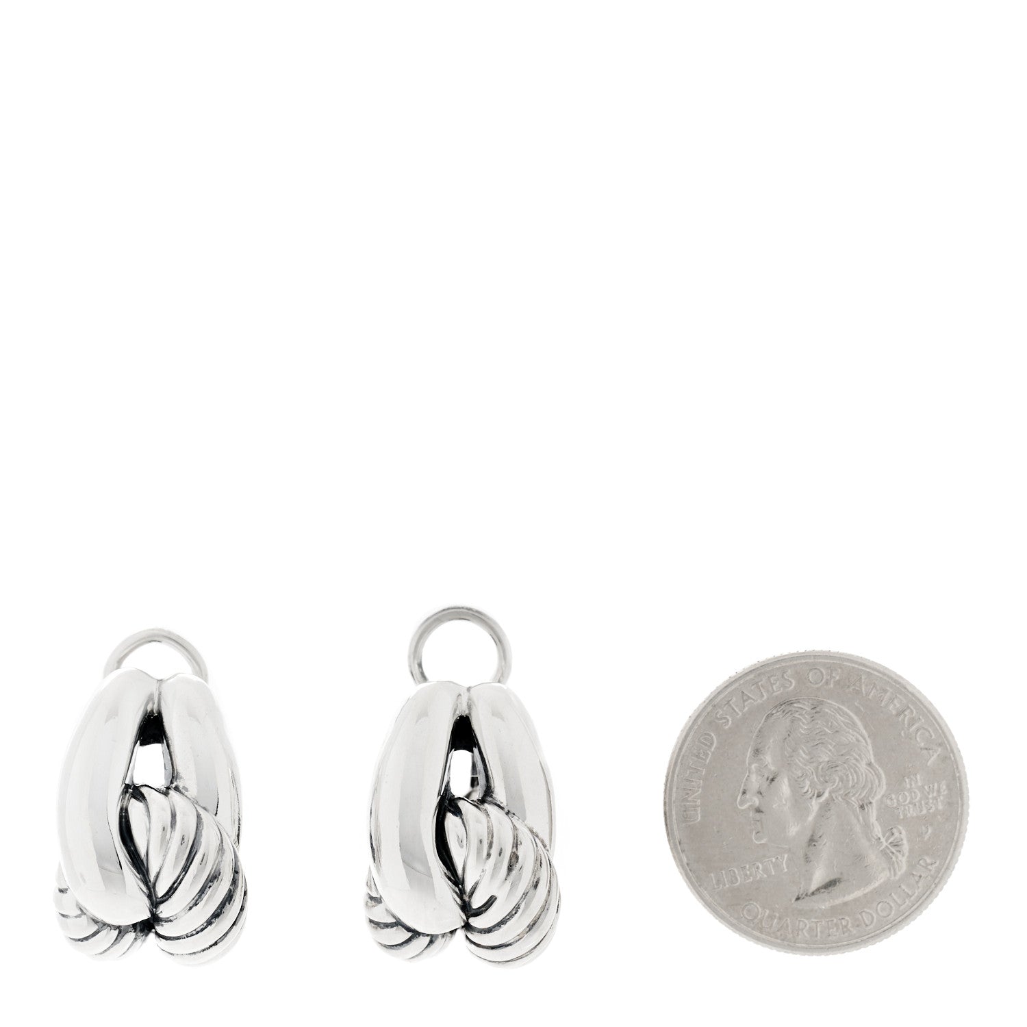 David Yurman Sterling Silver Single Loop Labyrinth Earrings 2 of 5