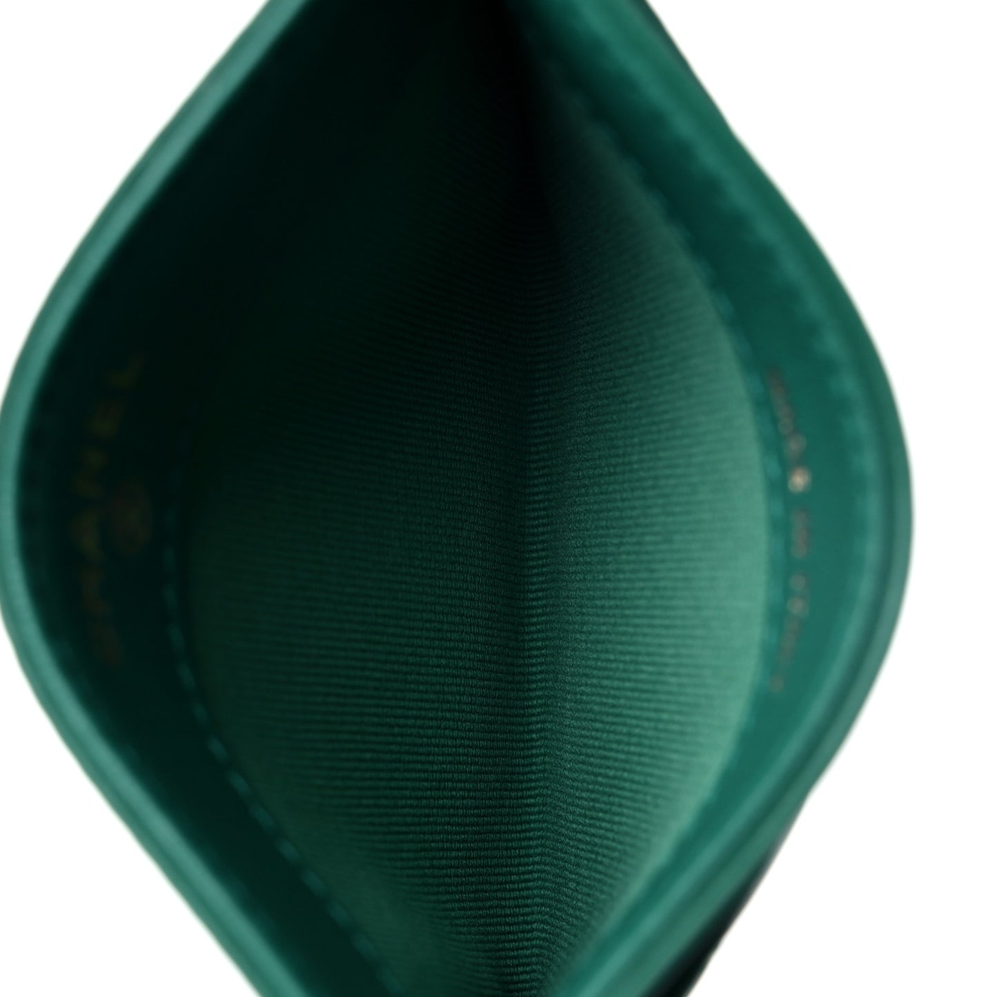 Lambskin Quilted Card Holder Green