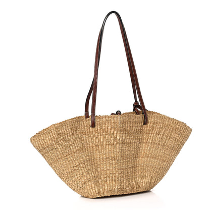 Loewe Calfskin Raffia Paulas Ibiza Small Basket Tote Bag Natural Tan 3 of 8