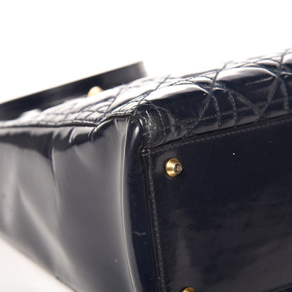 Christian Dior Patent Cannage Large Lady Dior Navy Blue 11 of 14