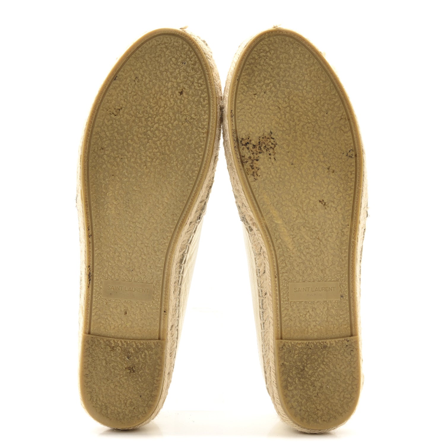 Saint Laurent Metallic Lambskin Monogram Espadrilles 38 Platino 6 of 13