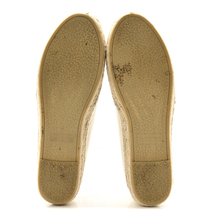 Saint Laurent Metallic Lambskin Monogram Espadrilles 38 Platino 6 of 13