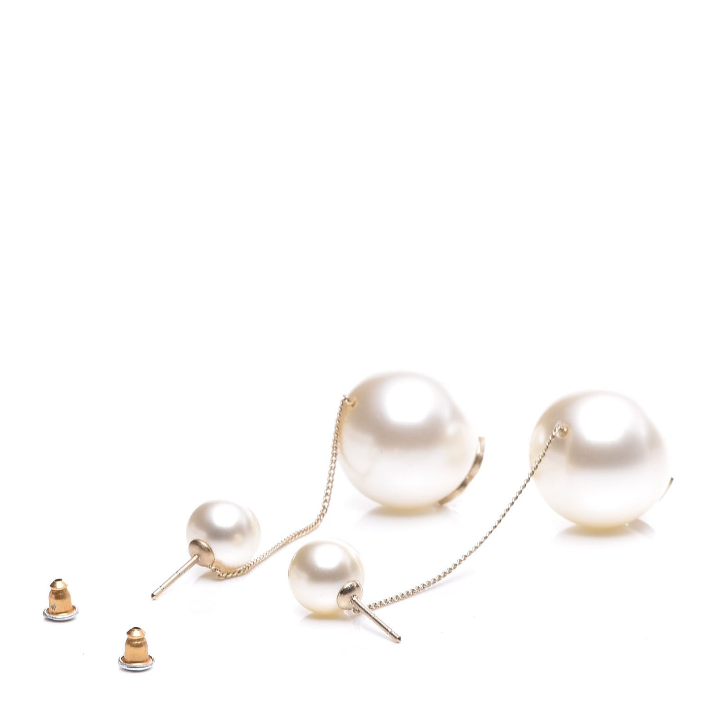 Pearl CC Drop Earrings Gold