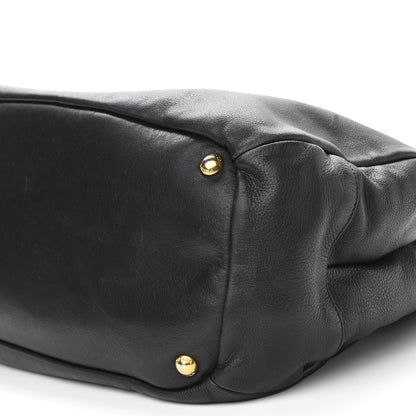 Prada Soft Calf Tote Black 8 of 11