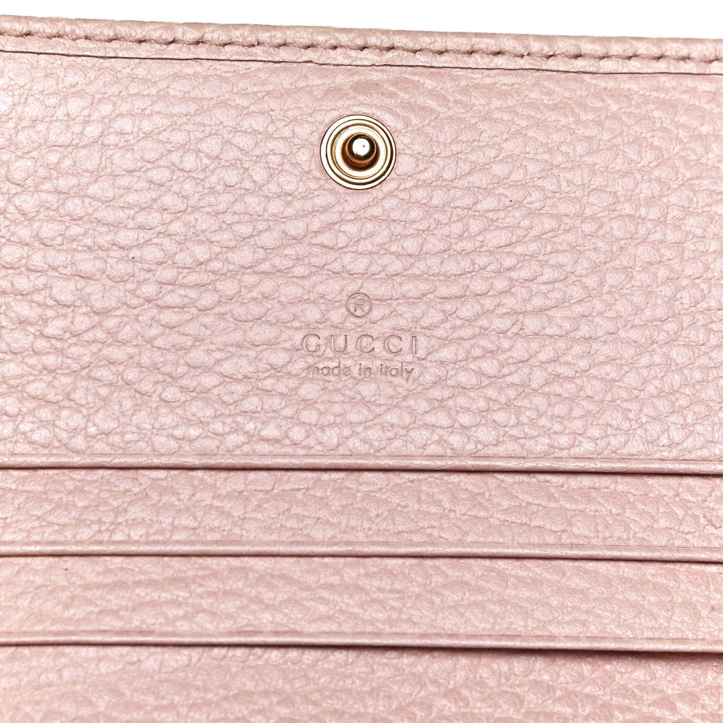 Pebbled Calfskin Butterfly Card Case Perfect Pink