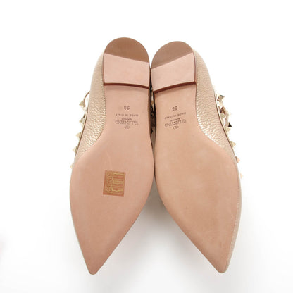 Valentino Garavani Pebbled Calfskin Rockstud Cage Ballerina Flats 36 Skin 6 of 8