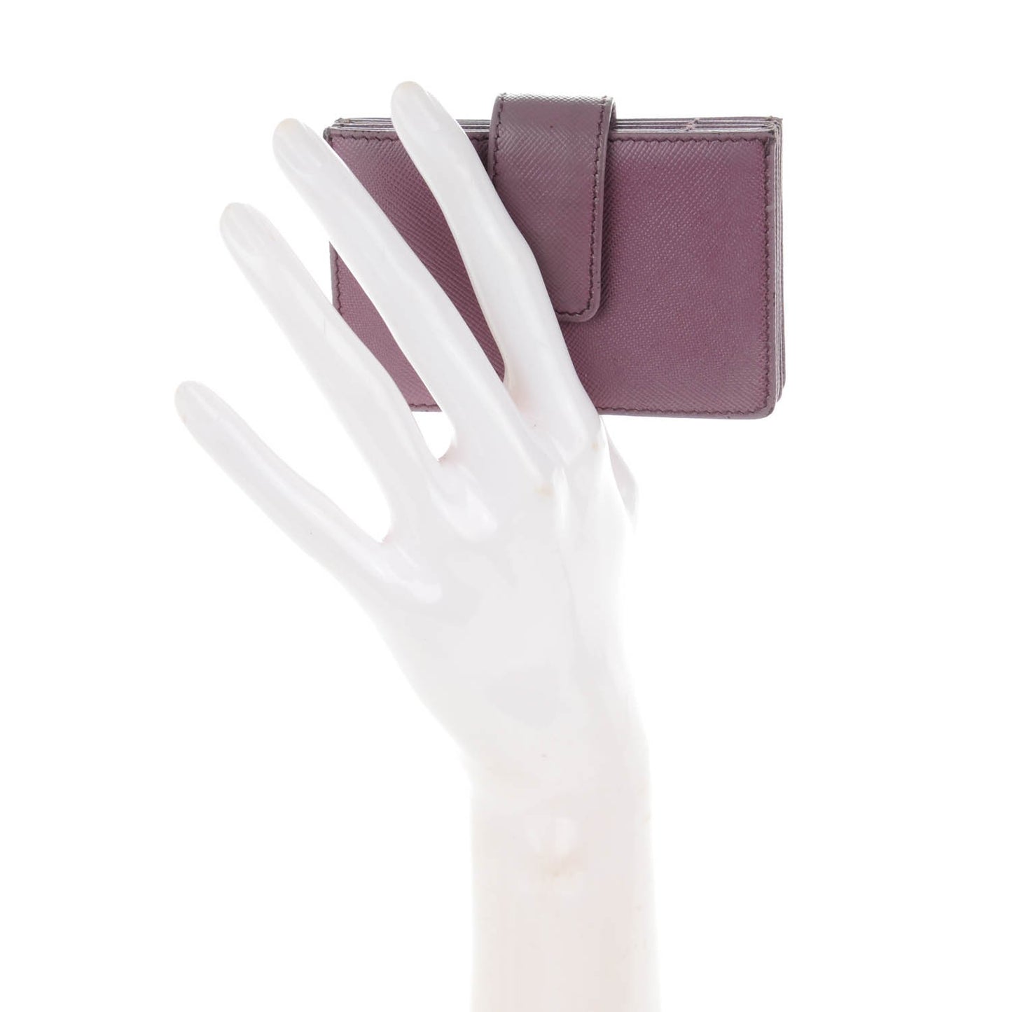 Saffiano Oro Gusseted Card Holder Lampone