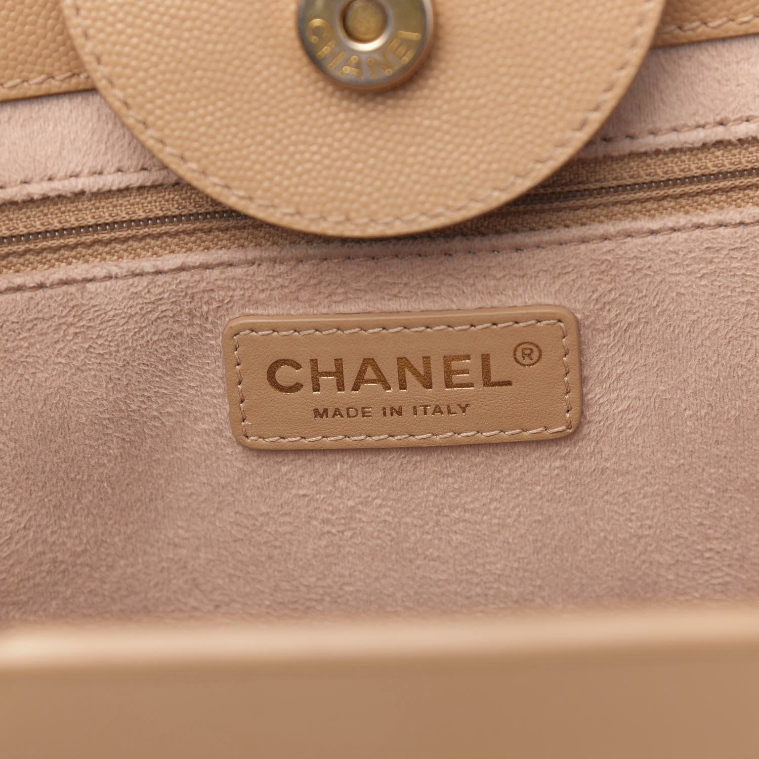 Chanel Caviar Small Studded Deauville Tote Beige 11 of 14